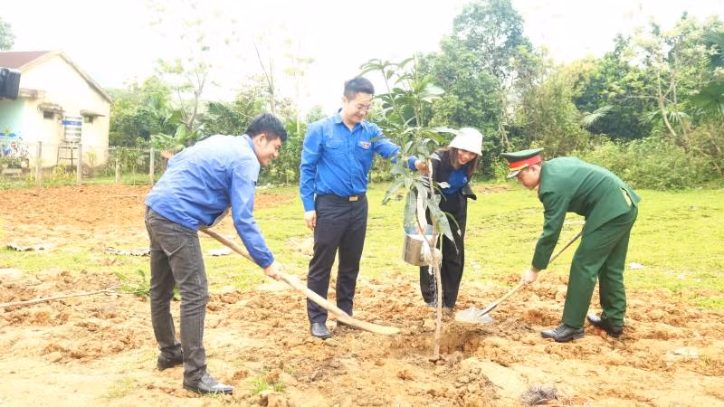 Các đại biểu tham gia trồng cây đầu xuân