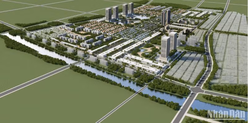 Phối cảnh tổng thể Khu đô thị mới Kiến Giang trong tương lai.