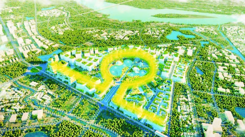 Phối cảnh dự án đầu tư xây dựng hạ tầng và phát triển Khu Công nghệ cao sinh học Hà Nội.