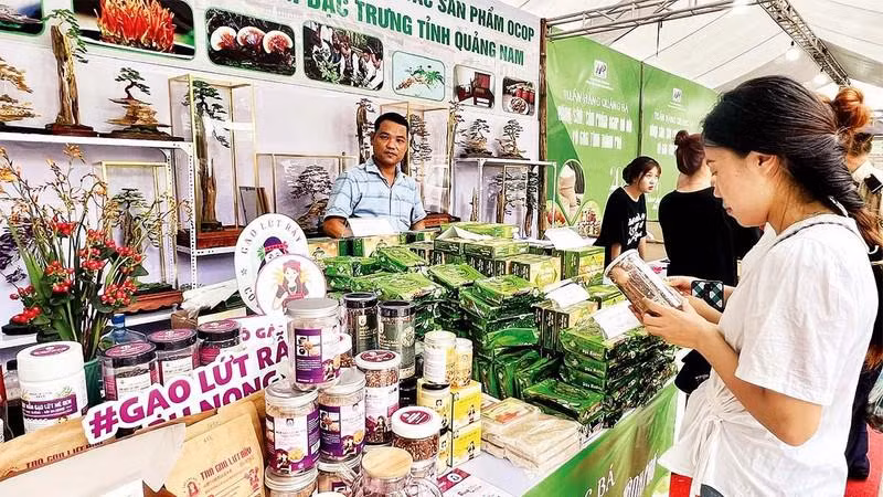 Gian hàng OCOP của tỉnh Quảng Nam tại hội chợ ở Hà Nội (Ảnh minh họa: Ngọc Sơn).