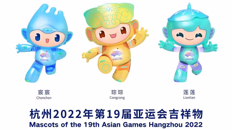Linh vật ASIAD 19. (Ảnh: Tân Hoa Xã)