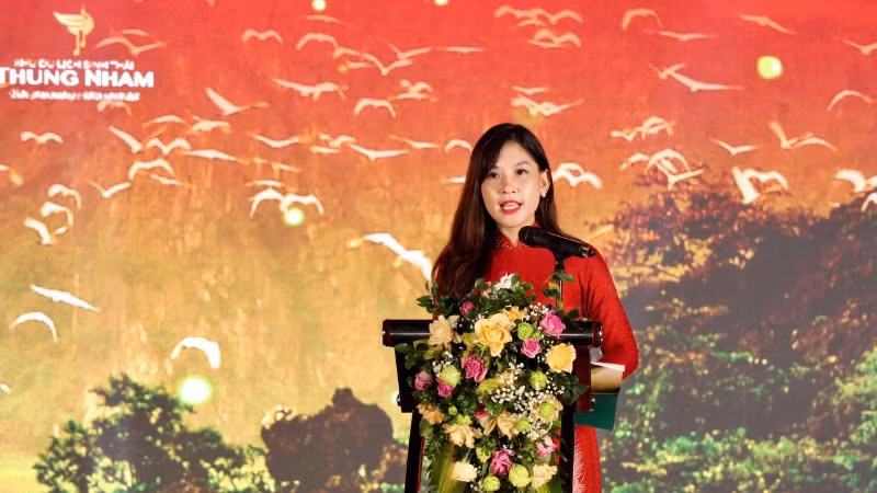Bí thư Đoàn Bộ Văn hóa, Thể thao và Du lịch Lê Minh Đức phát biểu tại chương trình.