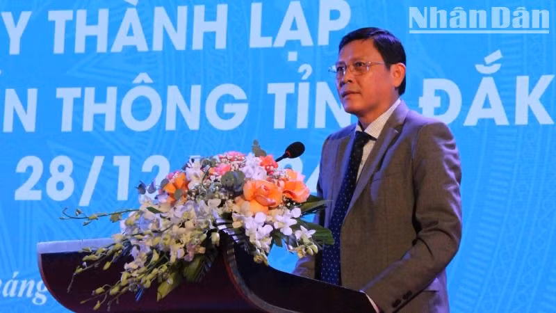 Phó Chủ tịch Thường trực Ủy ban nhân dân tỉnh Đắk Lắk Nguyễn Tuấn Hà phát biểu tại buổi lễ.