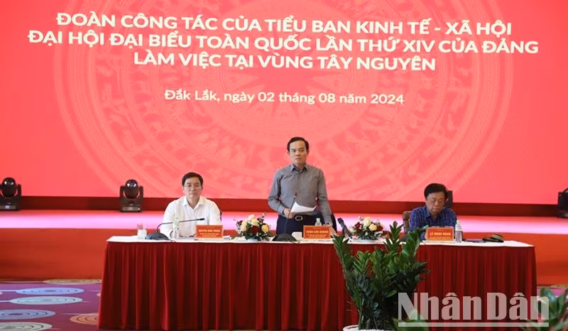 Phó Thủ tướng Trần Lưu Quang phát biểu tại buổi làm việc.