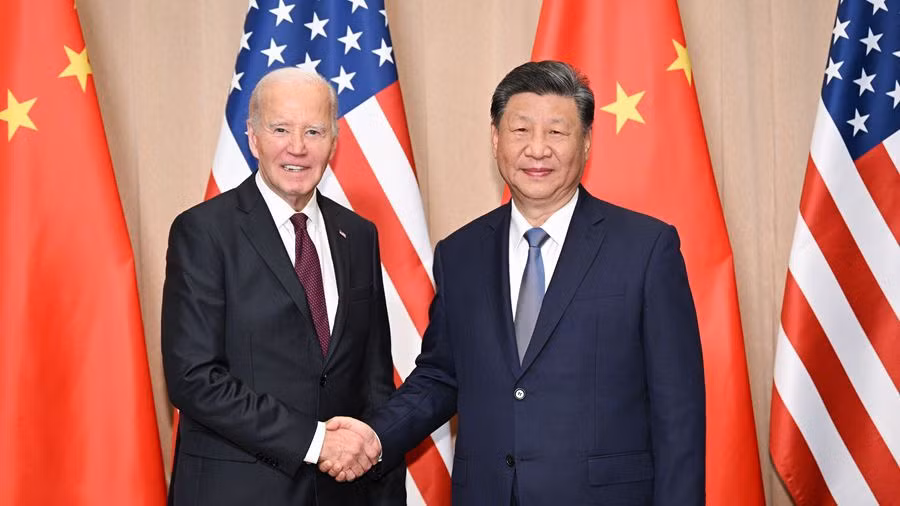 Chủ tịch Trung Quốc Tập Cận Bình gặp Tổng thống Mỹ Joe Biden. (Ảnh: Tân Hoa Xã)