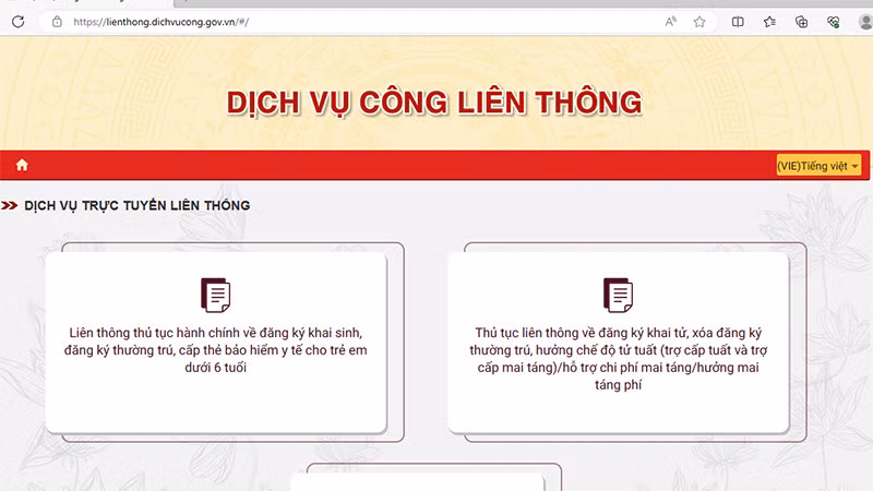 2 nhóm dịch vụ công liên thông trên Cổng Dịch vụ công quốc gia. 2 nhóm dịch vụ công liên thông trên Cổng Dịch vụ công quốc gia.
