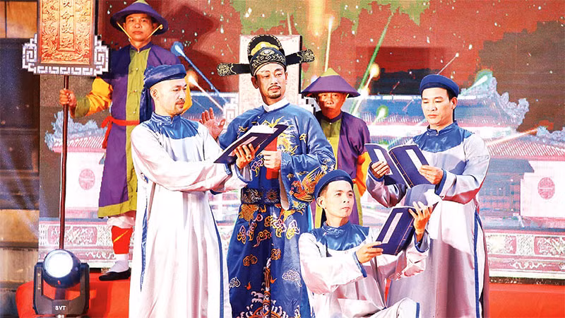 Một hoạt cảnh về văn hóa đọc tại Ngày sách và Văn hóa đọc Việt Nam lần thứ 2, năm 2023. Ảnh: BTC cung cấp.