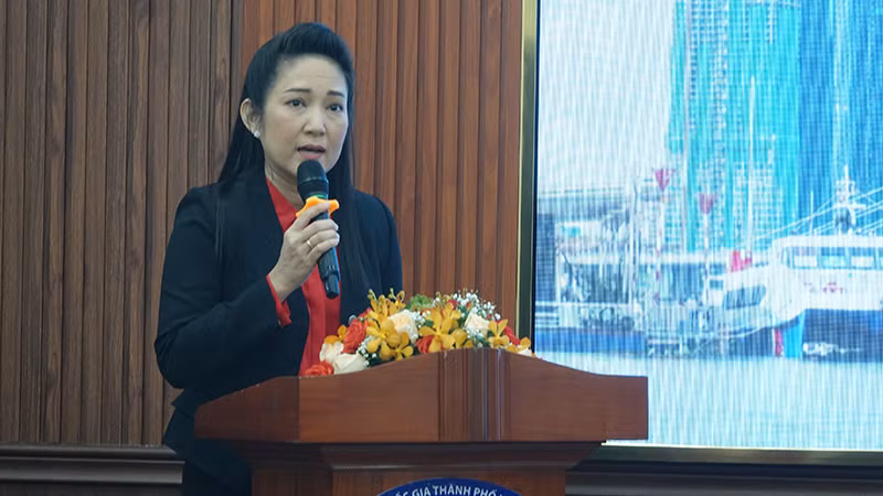Phó Giám đốc Sở Văn hóa và Thể thao Thành phố Hồ Chí Minh Nguyễn Thị Thanh Thúy phát biểu tại buổi tọa đàm.