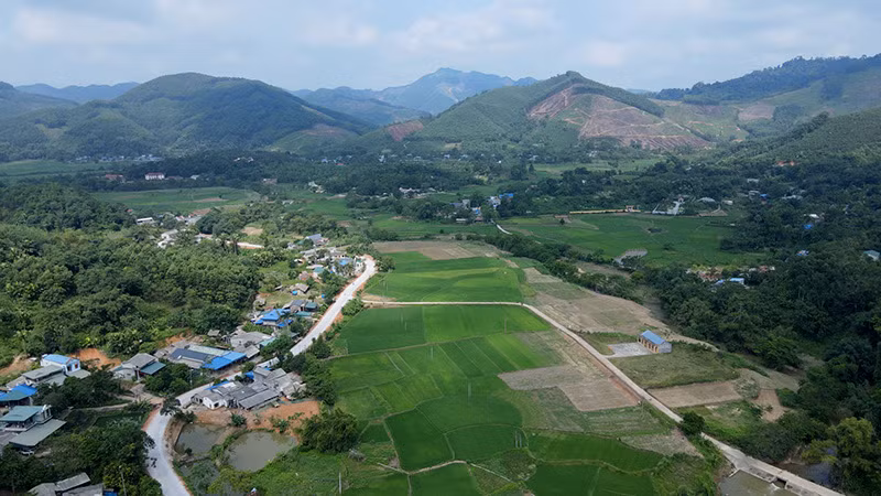 Toàn cảnh xã Minh Thanh, huyện Sơn Dương, tỉnh Tuyên Quang.