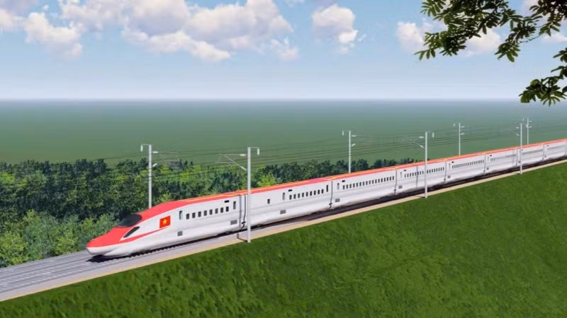 Việt Nam đặt mục tiêu sẽ hoàn thành 1.500km đường sắt tốc độ cao bắc-nam vào năm 2035. (Ảnh đồ họa của Bộ Giao thông vận tải)