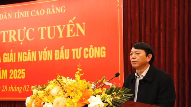 Chủ tịch Ủy ban nhân dân tỉnh Cao Bằng Hoàng Xuân Ánh chỉ đạo các giải pháp đẩy nhanh tiến độ giải ngân vốn đầu tư công năm 2025.