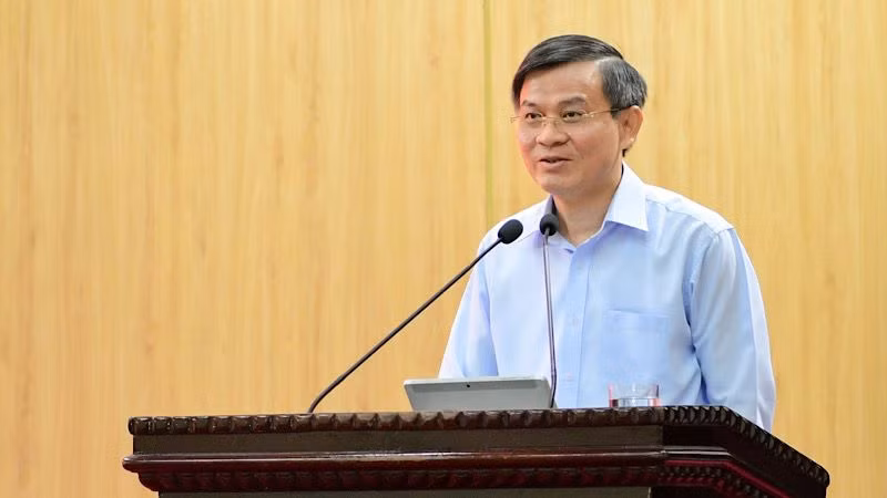 Bí thư Tỉnh ủy Ninh Bình Đoàn Minh Huấn phát biểu chỉ đạo. (Ảnh: TRƯỜNG GIANG)