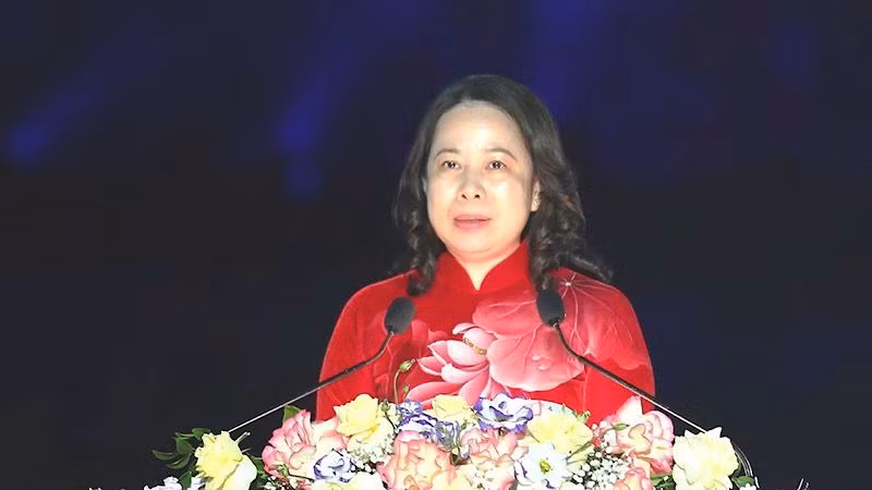 Phó Chủ tịch nước Võ Thị Ánh Xuân phát biểu tại lễ khai mạc Festival Ninh Bình-Tràng An. (Ảnh: TRƯỜNG GIANG) Phó Chủ tịch nước Võ Thị Ánh Xuân phát biểu tại lễ khai mạc Festival Ninh Bình-Tràng An. (Ảnh: TRƯỜNG GIANG)