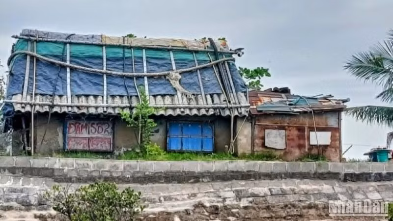Nhà canh coi ô đầm nuôi thủy sản của một cá nhân tại xã Nam Phú (huyện Tiền Hải).