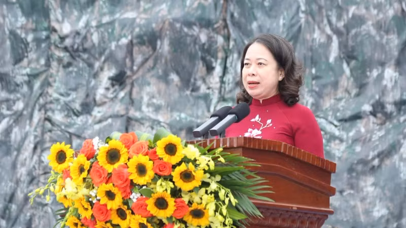 Phó Chủ tịch nước Võ Thị Ánh Xuân phát biểu khai mạc buổi lễ.