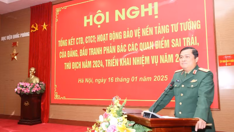 Trung tướng Đỗ Văn Bảnh, Bí thư Đảng ủy, Chính ủy Học viện Quốc phòng chủ trì Hội nghị. Trung tướng Đỗ Văn Bảnh, Bí thư Đảng ủy, Chính ủy Học viện Quốc phòng chủ trì Hội nghị.