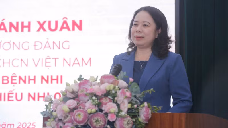Phó Chủ tịch nước Võ Thị Ánh Xuân phát biểu.