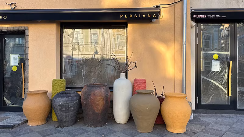 Trước cửa một quán cafe ở khu vực KItay Gorod. (Ảnh:THÙY VÂN) Trước cửa một quán cafe ở khu vực KItay Gorod. (Ảnh:THÙY VÂN)