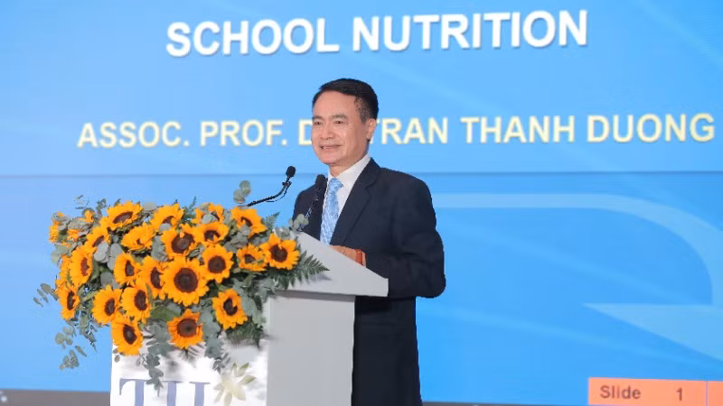 PGS.TS Trần Thanh Dương, Viện trưởng Viện Dinh dưỡng phát biểu tại hội thảo. PGS.TS Trần Thanh Dương, Viện trưởng Viện Dinh dưỡng phát biểu tại hội thảo.