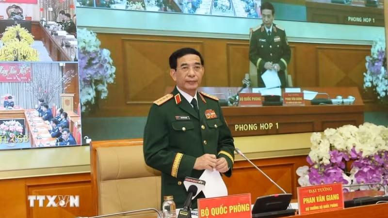 Đại tướng Phan Văn Giang chủ trì hội nghị. (Ảnh: TTXVN) 