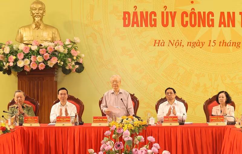 Tổng Bí thư Nguyễn Phú Trọng phát biểu chỉ đạo hội nghị. (Ảnh: TTXVN)