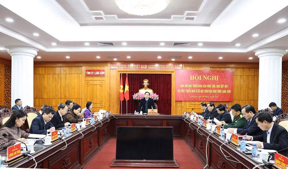 Hội nghị Ban chỉ đạo triển khai xóa nhà tạm, nhà dột nát và phát triển nhà ở xã hội trên địa bàn tỉnh Lạng Sơn.