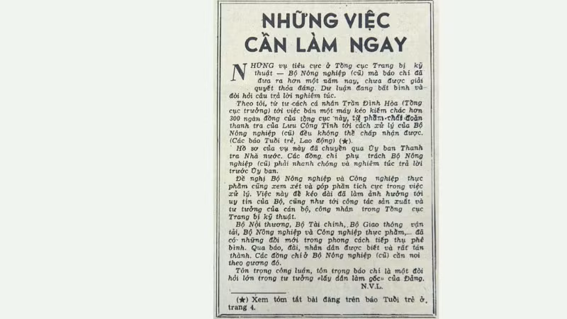 Những việc cần làm ngay (bài 10)