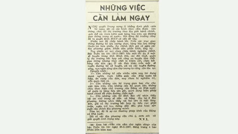 Những việc cần làm ngay (bài 8)