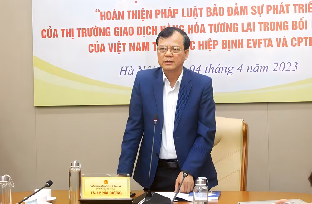 Phó Viện trưởng Viện Nghiên cứu Lập pháp Lê Hải Đường điều hành hội thảo.