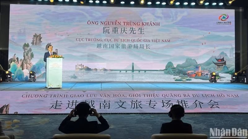 Ông Nguyễn Trùng Khánh - Cục trưởng Cục Du lịch quốc gia (Bộ Văn hóa, Thể thao và Du lịch Việt Nam) chia sẻ tại chương trình.