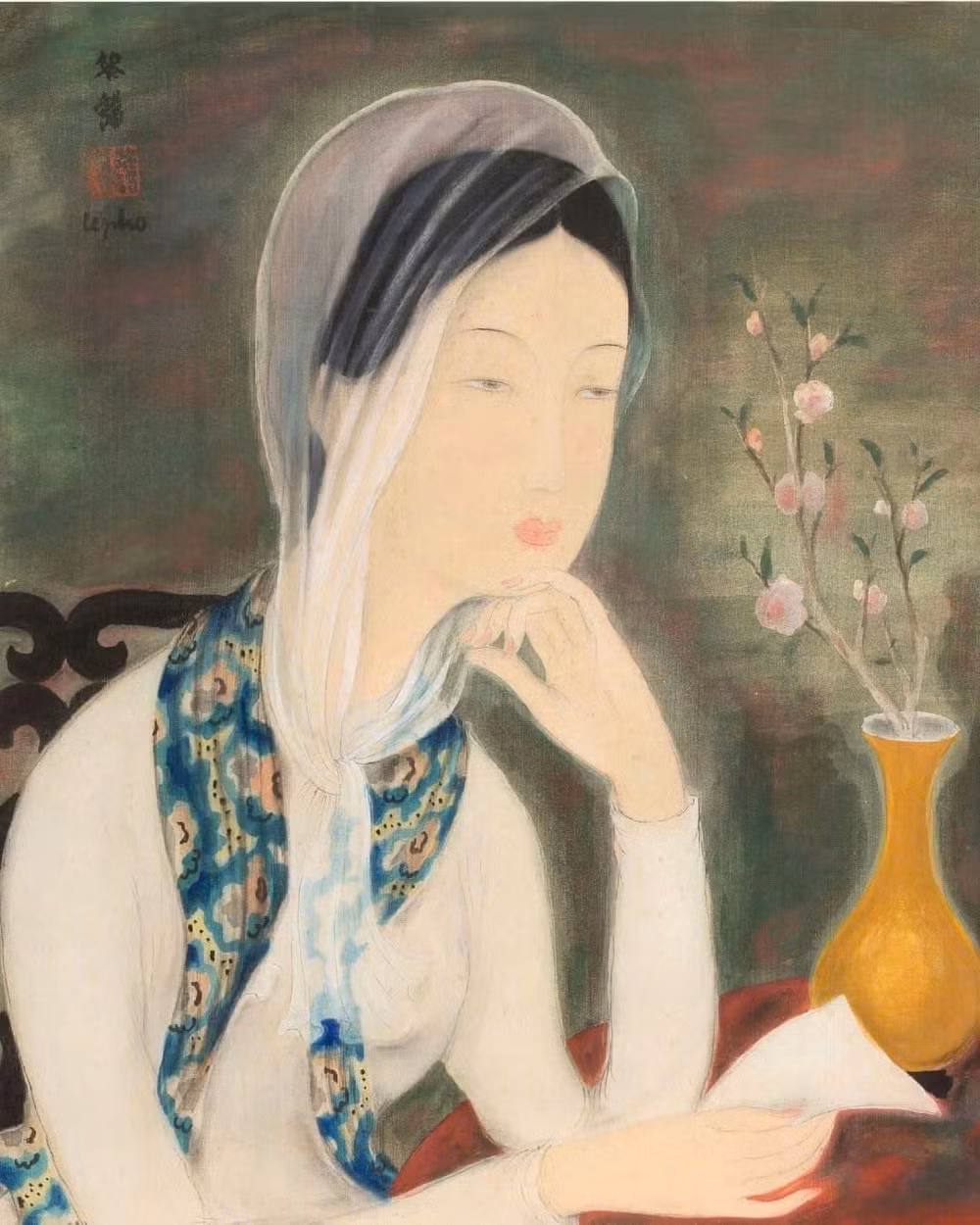 Tác phẩm "Lá thư" của danh họa Lê Phổ (1970-2001) tại buổi đấu giá. Tác phẩm "Lá thư" của danh họa Lê Phổ (1970-2001) tại buổi đấu giá.