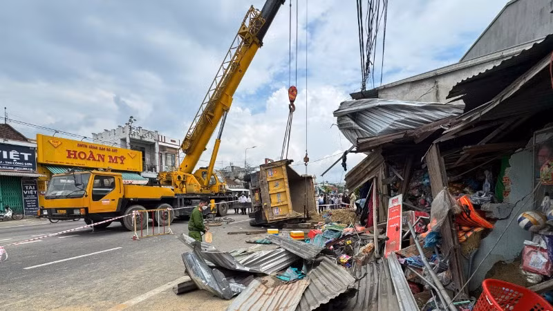 Hiện trường vụ tai nạn.