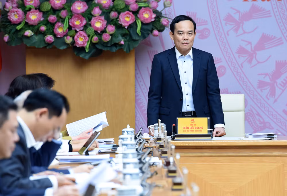 Phó Thủ tướng Trần Lưu Quang, Phó Chủ tịch thường trực Ủy ban Quốc gia về chuyển đổi số phát biểu.