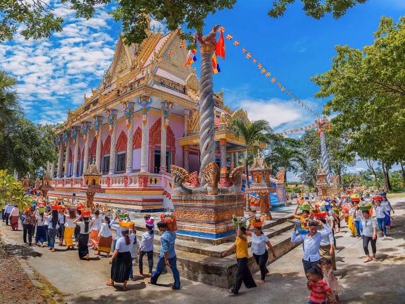 Lễ hội Sen Dolta của người Khmer Nam bộ tại Tây Ninh. (Ảnh: Nguyễn Nhật Tường)
