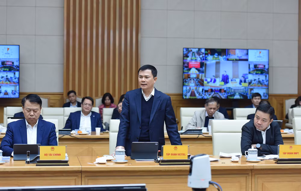 Tổng giám đốc Viettel Tào Đức Thắng phát biểu.
