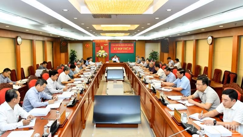 Quang cảnh Kỳ họp thứ 29, Ủy ban Kiểm tra Trung ương. (Ảnh: ĐĂNG KHOA)