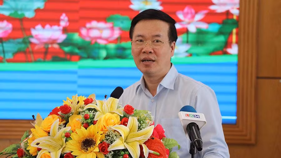 Ủy viên Bộ Chính trị, Thường trực Ban Bí thư Võ Văn Thưởng phát biểu chỉ đạo tại buổi làm việc.