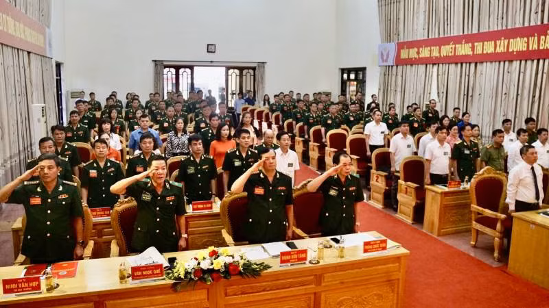 Các đại biểu tham dự Đại hội thi đua quyết thắng của Bộ chỉ huy Bộ đội Biên phòng Lạng Sơn.