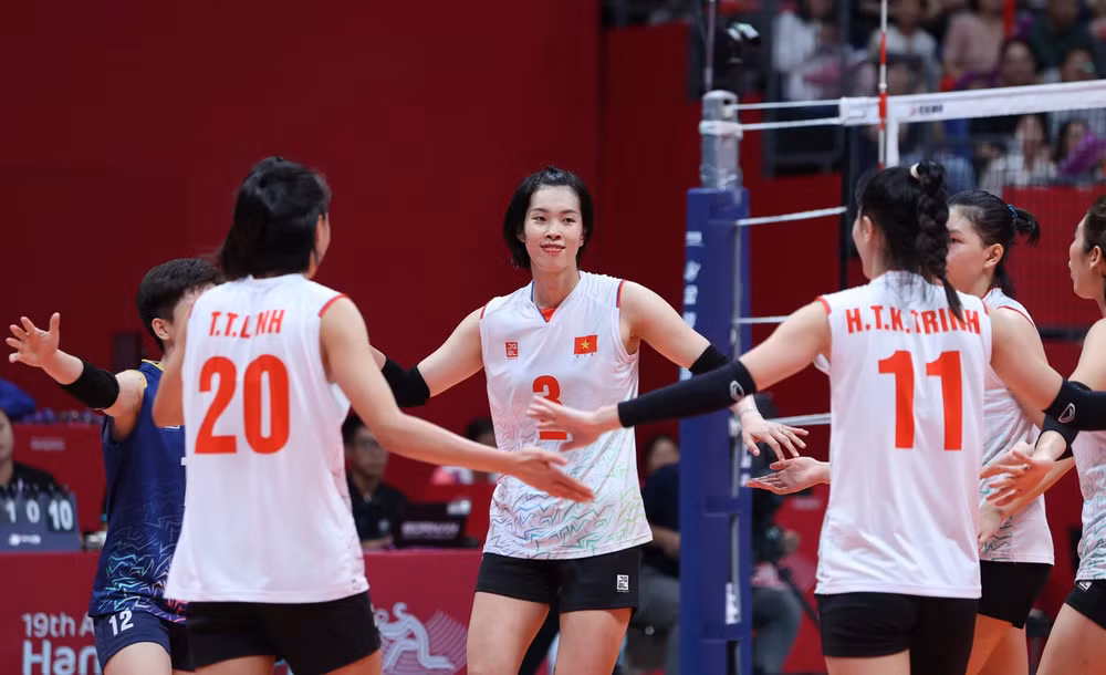 Bóng chuyền nữ Việt Nam lần đầu lọt Top 4 đội mạnh nhất ASIAD. (Ảnh: TTXVN)