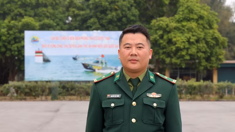 Thiếu tá Nguyễn Việt Hưng - Phó Chỉ huy Đồn Biên phòng Trà Cổ.