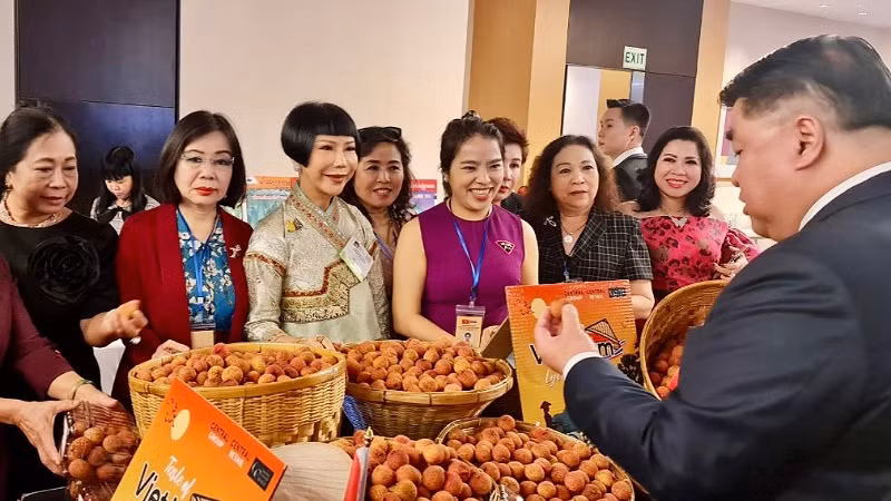 Một hoạt động giới thiệu sản phẩm vải thiều Việt Nam tại Thái Lan.