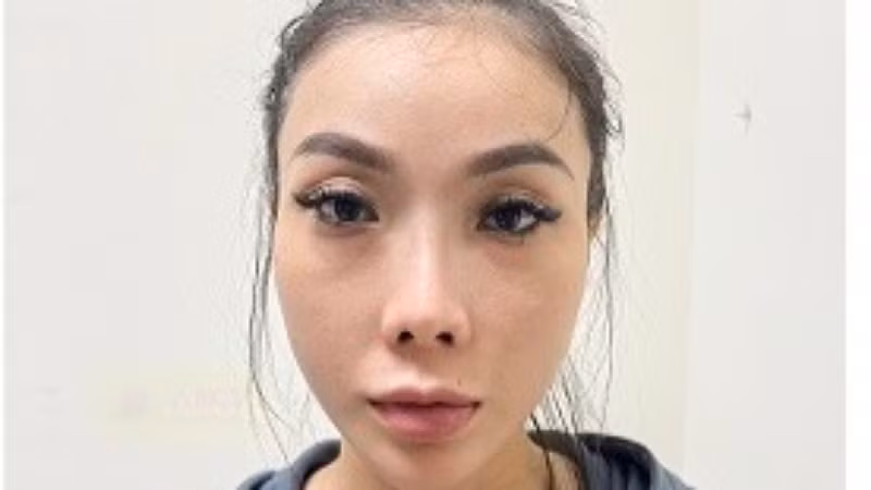 Đối tượng Yến tại thời điểm bị bắt giữ.