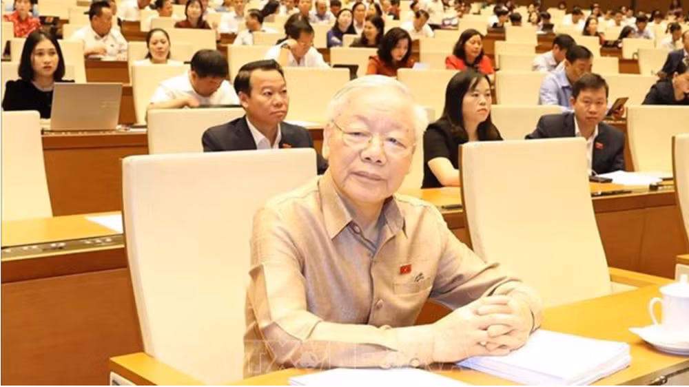 Tổng Bí thư Nguyễn Phú Trọng dự phiên chất vấn và trả lời chất vấn ngày 7/11/2023. (Ảnh: TTXVN) Tổng Bí thư Nguyễn Phú Trọng dự phiên chất vấn và trả lời chất vấn ngày 7/11/2023. (Ảnh: TTXVN)