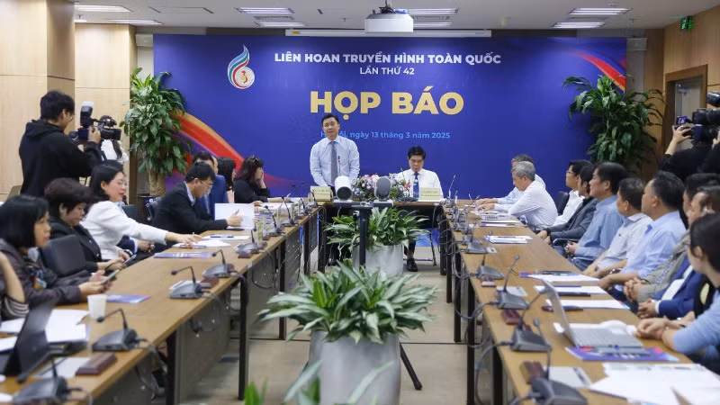Họp báo công bố thông tin về Liên hoan Truyền hình toàn quốc lần thứ 42. (Ảnh: VTV)