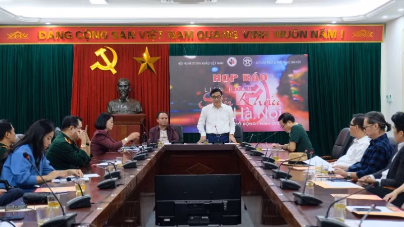 Họp báo giới thiệu Liên hoan Sân khấu Hà Nội mở rộng năm 2024.