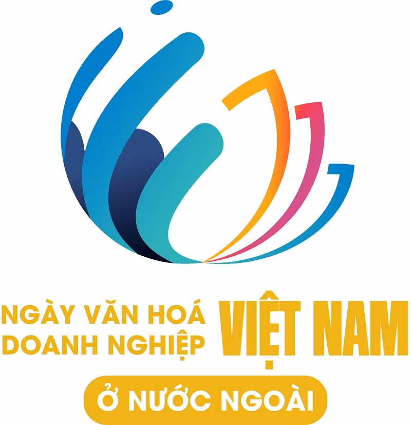 Với hình ảnh cách điệu kết hợp giữa hoa sen và cánh chim đang bay lên, logo Chương trình thể hiện tinh thần vươn ra thế giới của doanh nghiệp Việt Nam, kết hợp giữa bản sắc văn hóa truyền thống và khát vọng phát triển trong môi trường kinh doanh toàn cầu. (Ảnh: Ban tổ chức)