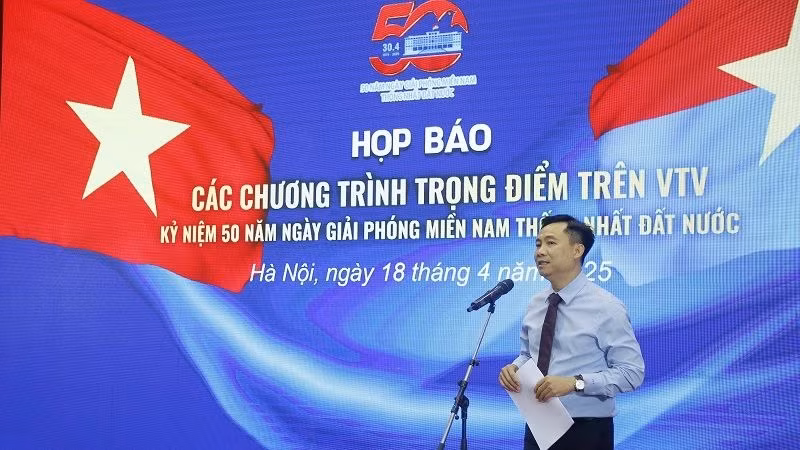 Ông Đỗ Thanh Hải, Phó Tổng Giám đốc Đài Truyền hình Việt Nam phát biểu. (Ảnh: VTV)