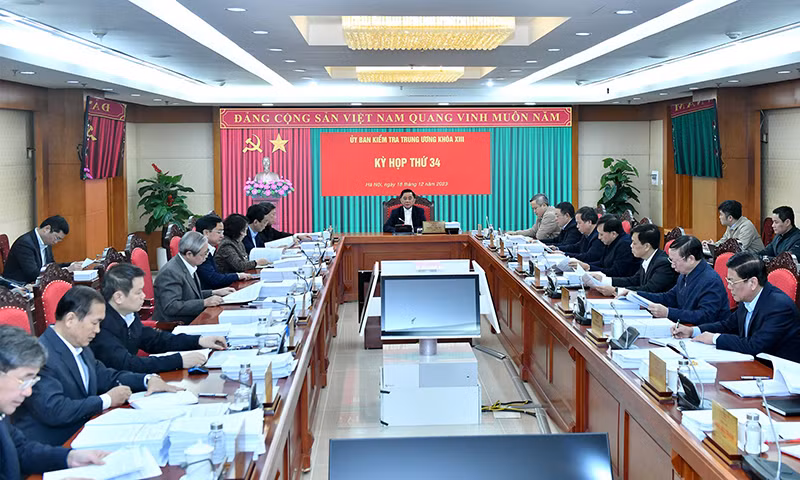 Quang cảnh Kỳ họp thứ 34 Ủy ban Kiểm tra Trung ương. (Ảnh: ĐĂNG KHOA)