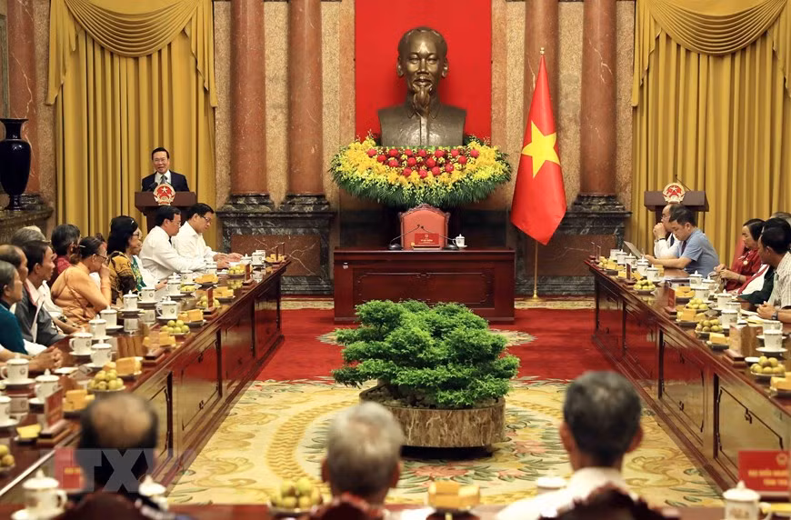Quang cảnh buổi gặp mặt. (Ảnh: An Đăng/TTXVN) Quang cảnh buổi gặp mặt. (Ảnh: An Đăng/TTXVN)