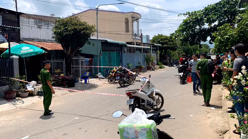 Hiện trường nơi xảy ra án mạng tại xã Hải Ninh, huyện Bắc Bình, tỉnh Bình Thuận.